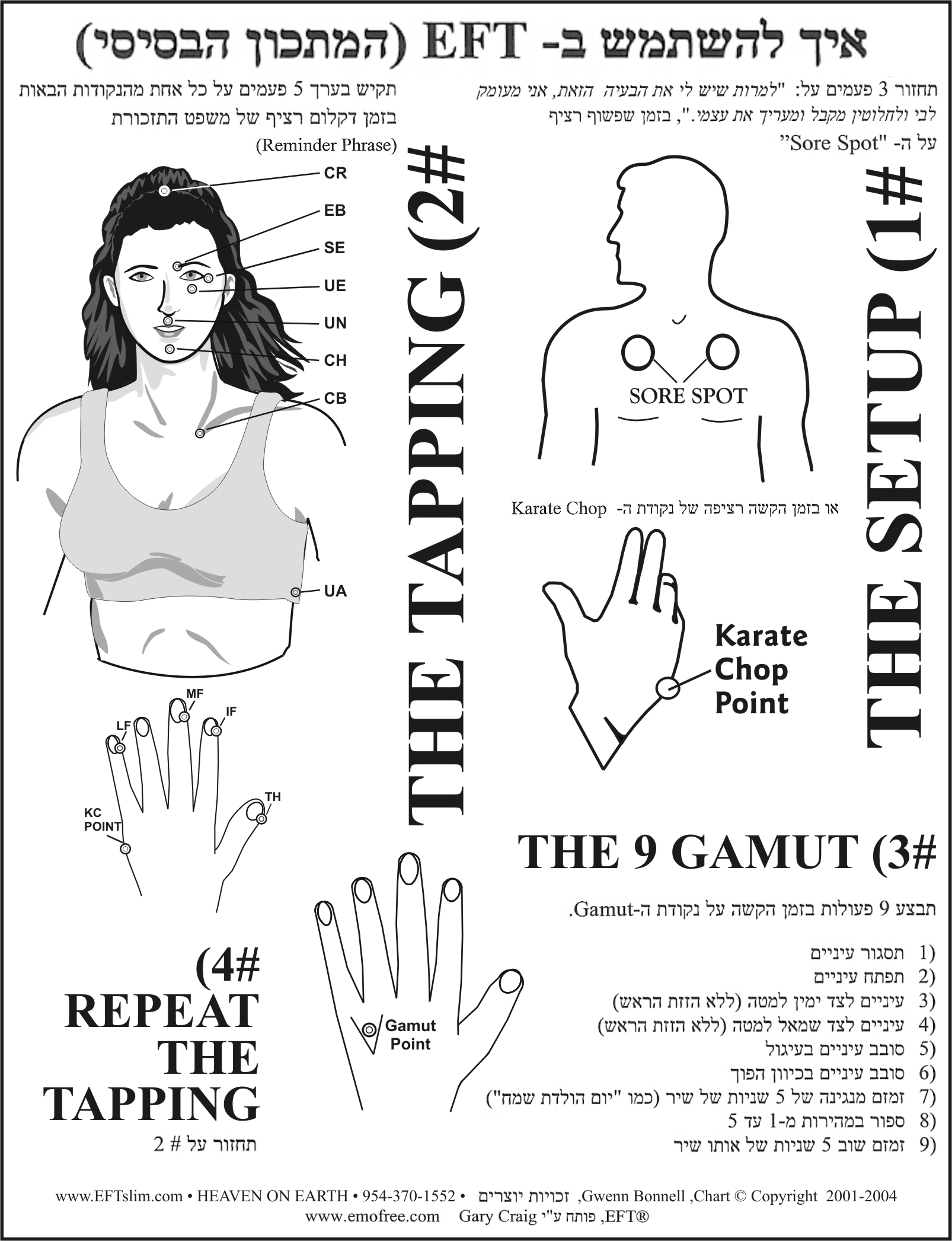 EFT TAPPING CHART IN HEBREW